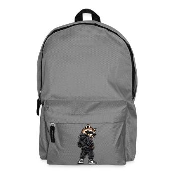 Cool gangster raccoon in streetwear style - Backpack - elephant grey - Front