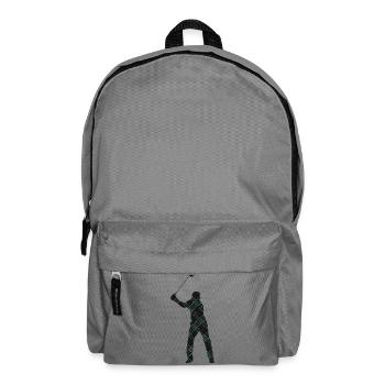 Tartan-Golfer-Schwung-Silhouette - Rucksack - Mittelgrau - Vorne