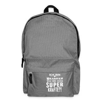 ich bin Beamter - was sind deine Superkräfte - Rucksack - Mittelgrau - Vorne