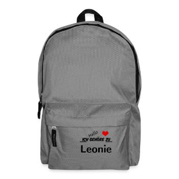 Partner Partnerlook Pärchen Motiv mit Namen Leonie - Rucksack - Mittelgrau - Vorne