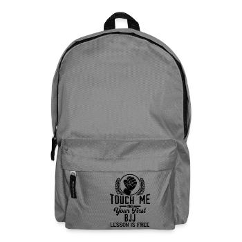 Touch me - first BJJ lesson free - black - Backpack - elephant grey - Front