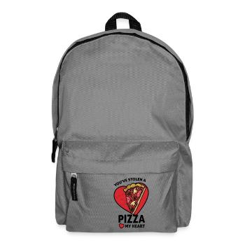 Les couples aiment la pizza de cadeau de Saint-Valentin - Sac à dos - gris éléphant - Devant