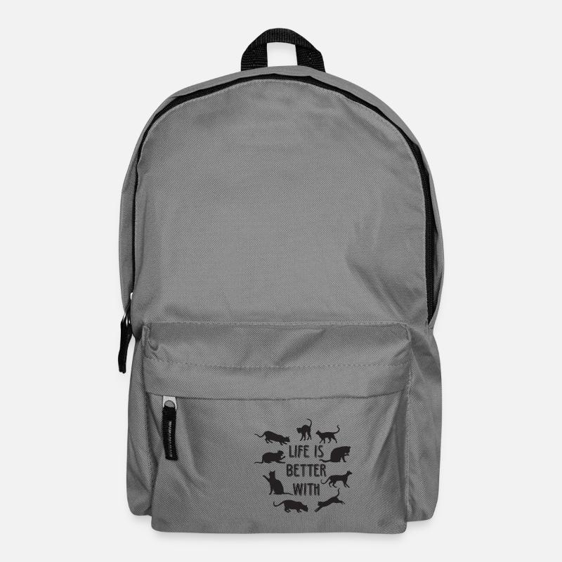 Life Is Better With Cats Cats Gift - Backpack - elephant grey