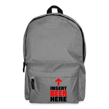 Insert beer here Lustiger Spruch als Geschenk - Rucksack - Mittelgrau - Vorne