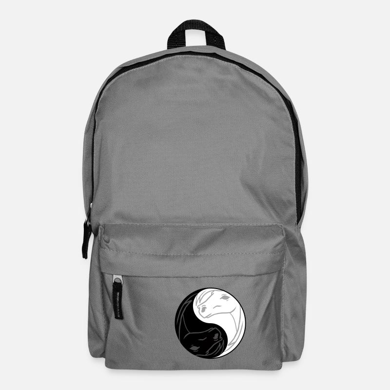 Yin Yang Pferd Lustiges chinesisches Tai Chi Symbol - Rucksack - Mittelgrau