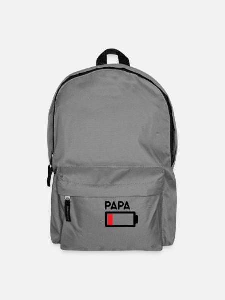 Papa Familie Energie Akku Batterie leer T-Shirt - Rucksack - Mittelgrau