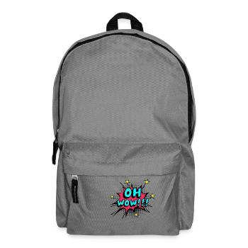 Oh wow - Comic Pop Art Sprechblase - Rucksack - Mittelgrau - Vorne