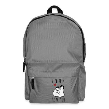 Je t'aime Flippin - Pingouin - Sac à dos - gris éléphant - Devant