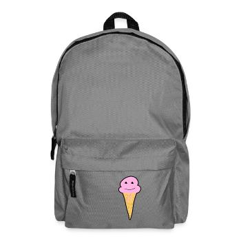 Smiling ice cream ball with cone - Backpack - elephant grey - Front