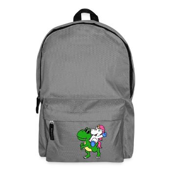 Unicorn Riding T-Rex Funny Magical Unicorn - Backpack - elephant grey - Front