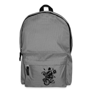 Diable avec des fleurs noires - Sac à dos - gris éléphant - Devant
