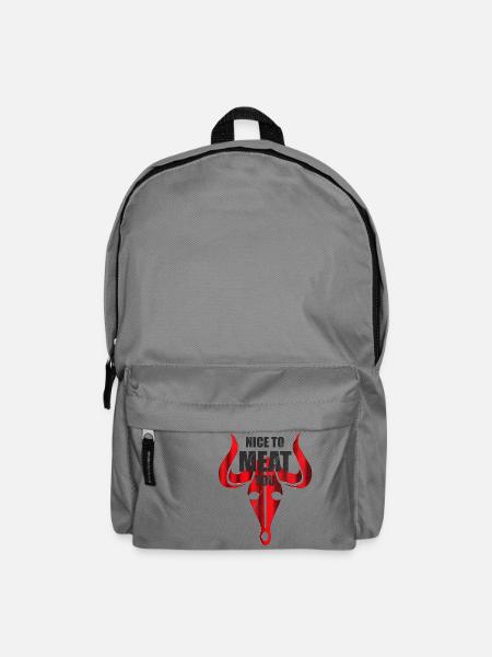 Nice to meat you - Grillen Fleisch Steak - Rucksack - Mittelgrau