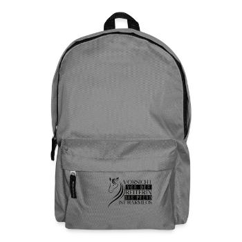 Lustiges Pferde Geschenk Reiterin Pferd harmlos - Rucksack - Mittelgrau - Vorne
