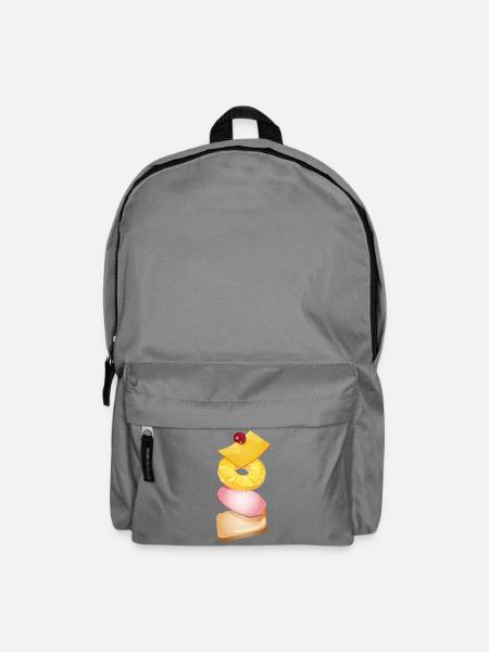 Ananas,Käse,Schinken und Toastbrot -Toast Hawaii - Rucksack - Mittelgrau
