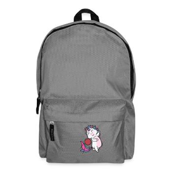 Einhorn spielt mit einem Ball Fabelwesen Sport - Rucksack - Mittelgrau - Vorne
