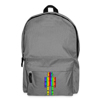 Regenbogen Roboter - Rucksack - Mittelgrau - Vorne