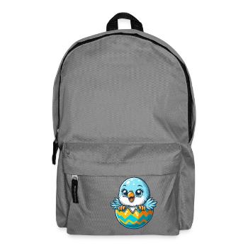 Bunter Wellensittich Schlüpft Osterei Cartoon - Rucksack - Mittelgrau - Vorne