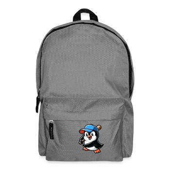 Pinguin Baseballspieler Action - Rucksack - Mittelgrau - Vorne