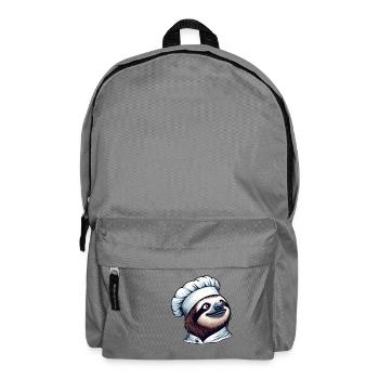 Proud Sloth Chef: Master at the Stove - Backpack - elephant grey - Front