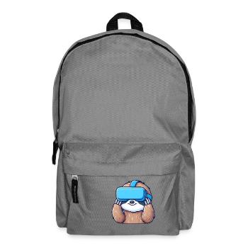 Sloth as VR Gamer: Cool and Digital - Backpack - elephant grey - Front