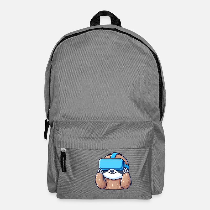 Faultier als VR-Gamer: Cool und Digital - Rucksack - Mittelgrau