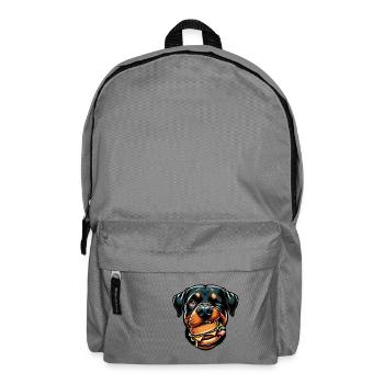 Rottweiler avec hamburger cheeseburger - Sac à dos - gris éléphant - Devant