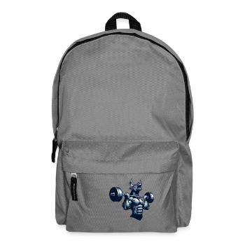 Stier Bulle Gewichtheber Workout Barbell Hantel - Rucksack - Mittelgrau - Vorne