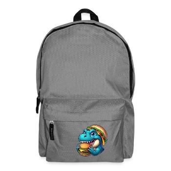 Dino T-Rex Hamburger Cheeseburger Restauration rapide - Sac à dos - gris éléphant - Devant