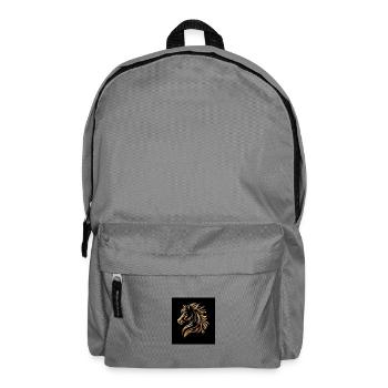 Golden Horse Head Flame Style - Backpack - elephant grey - Front