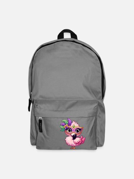 Mardi Gras Comic Flamingo - Rucksack - Mittelgrau