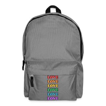 Rainbow Love Typographic Design - LGBTQ PRide - Backpack - elephant grey - Front