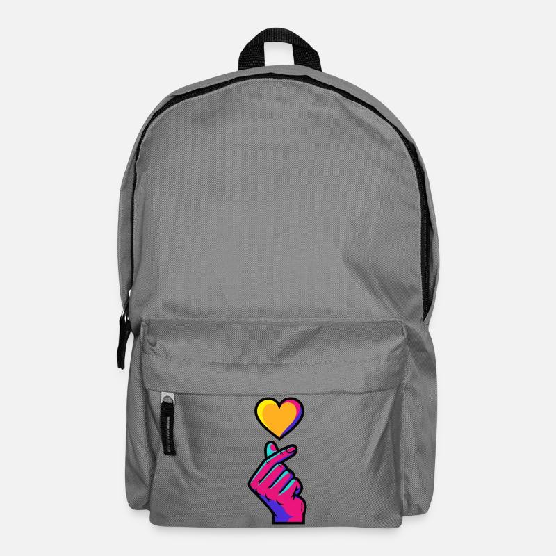 Kpop Musique coréenne Doigts mignons Cœur Amour Corée - Sac à dos - gris éléphant