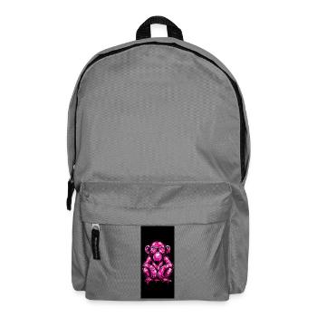 Rosa Graffiti-Affe mit Brille - Rucksack - Mittelgrau - Vorne