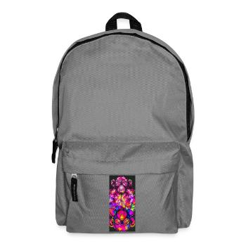 Neon-Psychedelische Affen-Pop-Kunst - Rucksack - Mittelgrau - Vorne