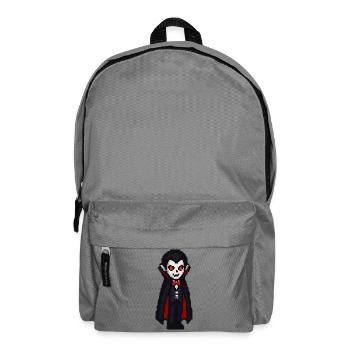 Vampirischer Cartoon Look mit Cape - Rucksack - Mittelgrau - Vorne