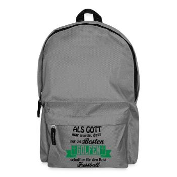 As God Golf football - Backpack - elephant grey - Front
