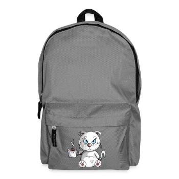 Grumbling morning muffle cat - coffee - cats - Backpack - elephant grey - Front
