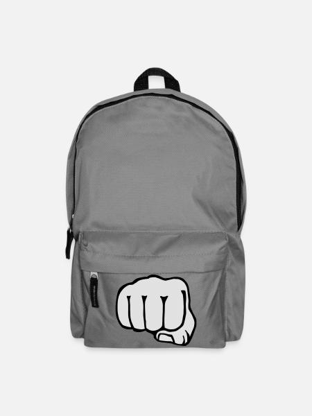 Bruder - Faust - Boxen - Freunde - Freundschaft - Rucksack - Mittelgrau