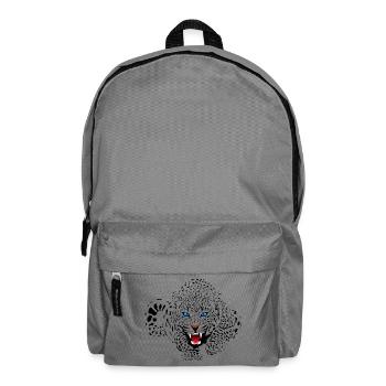 Jaguar with Blue Eyes about to attack - Backpack - elephant grey - Front