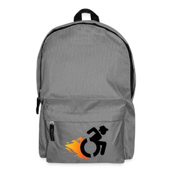 Utilisateur d’un fauteuil roulant avec chapeau et flammes # - Sac à dos - gris éléphant - Devant