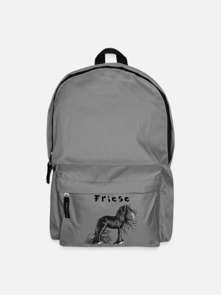 Niedliches Friesenpferd - Rucksack - Mittelgrau