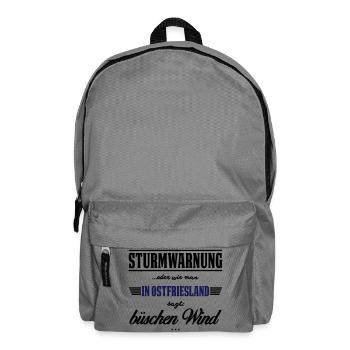 Sturmwarnung Ostfriesland - büschen Wind - Rucksack - Mittelgrau - Vorne
