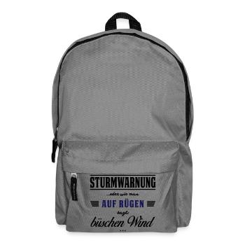 Sturmwarnung Rügen - büschen Wind - Rucksack - Mittelgrau - Vorne