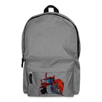 0856 Einkaufswagen roter Rand - Rucksack - Mittelgrau - Vorne
