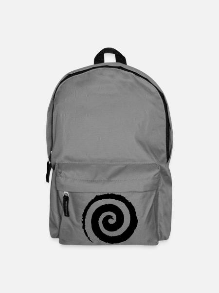 Schwarze Pinselstrich-Spirale - Rucksack - Mittelgrau