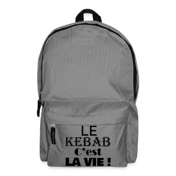 le KEBAB c'est la vie viande à griller fast food - Sac à dos - gris éléphant - Devant