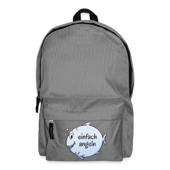 einfach angeln - Rucksack - Mittelgrau - Vorne