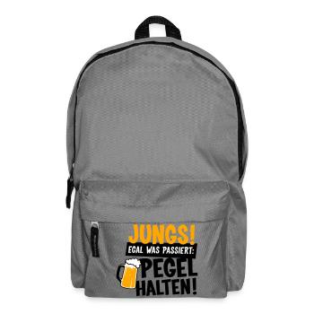 Jungs Pegel halten Party - Rucksack - Mittelgrau - Vorne
