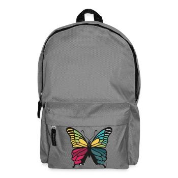 Lebendiger Regenbogenschmetterling - Rucksack - Mittelgrau - Vorne