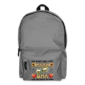 Mama und Oma Blumenherz - Rucksack - Mittelgrau - Vorne